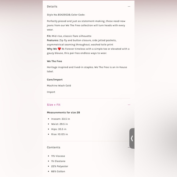 New Free People We The Free Mermaid Mid- Rise Flare Jeans in Low Tide - Picture 13 of 14